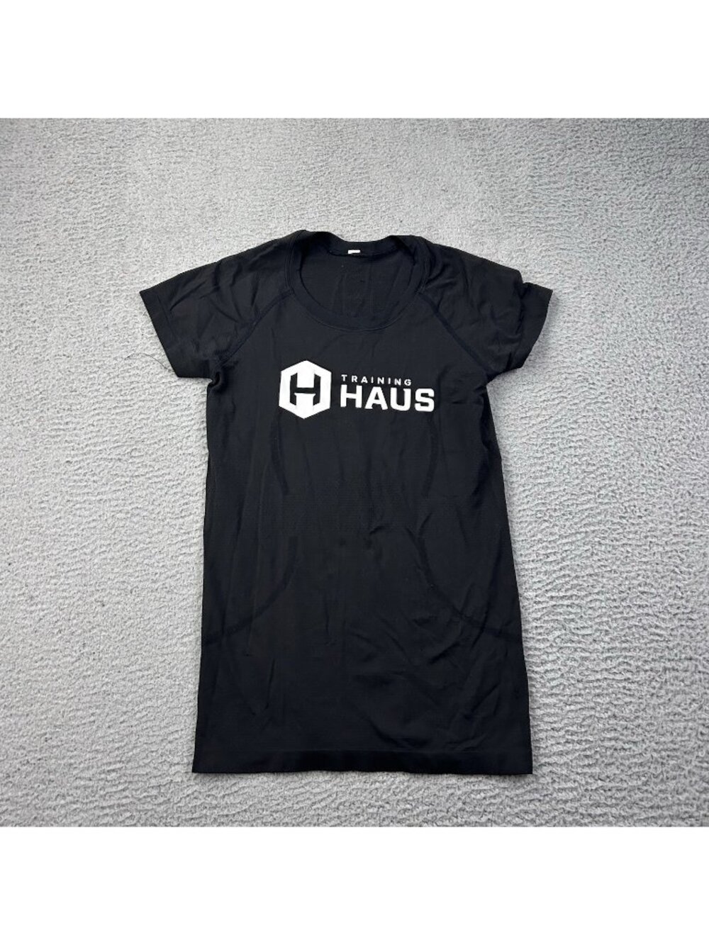Lululemon Swiftly Tech Training Haus Black Short Sleeve Shirt Size 6